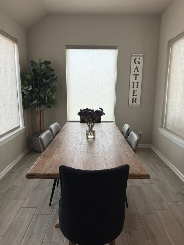 Olive Leaf Blinds window treatment installation 38