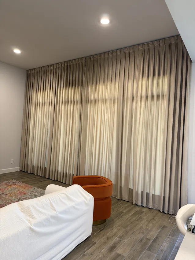 Olive Leaf Blinds window treatment installation 18