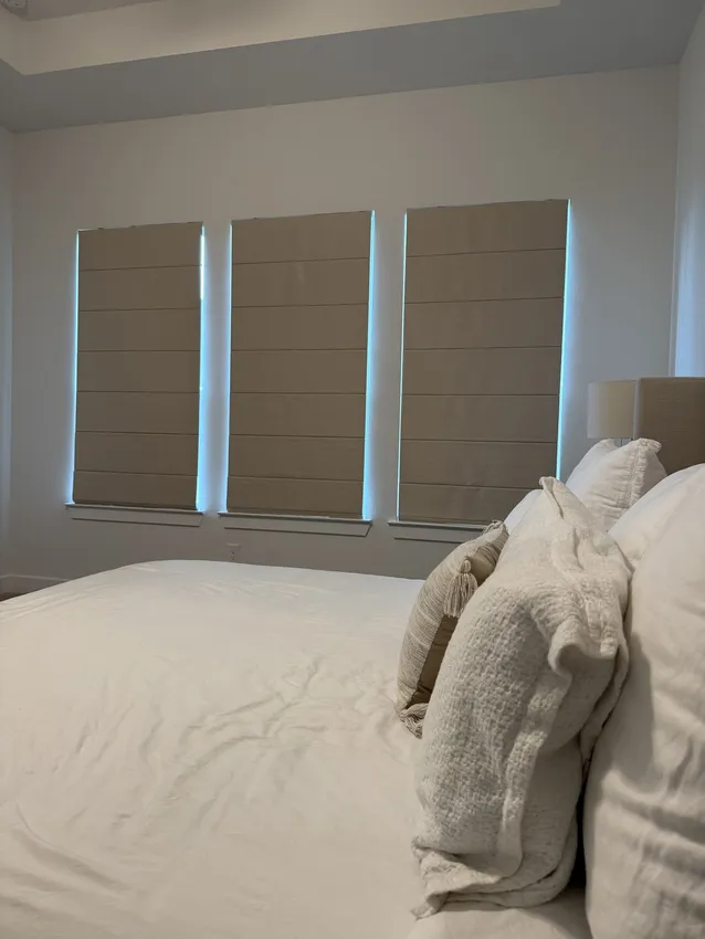 Olive Leaf Blinds window treatment installation 49