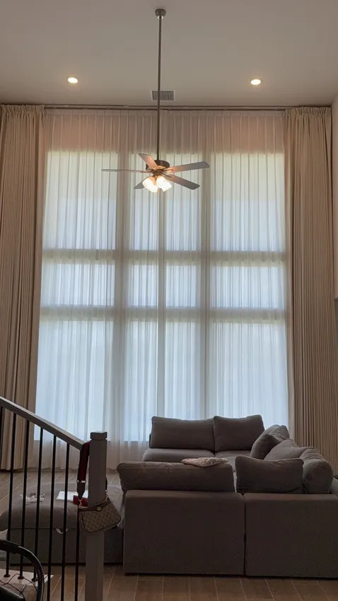 Olive Leaf Blinds window treatment installation 2