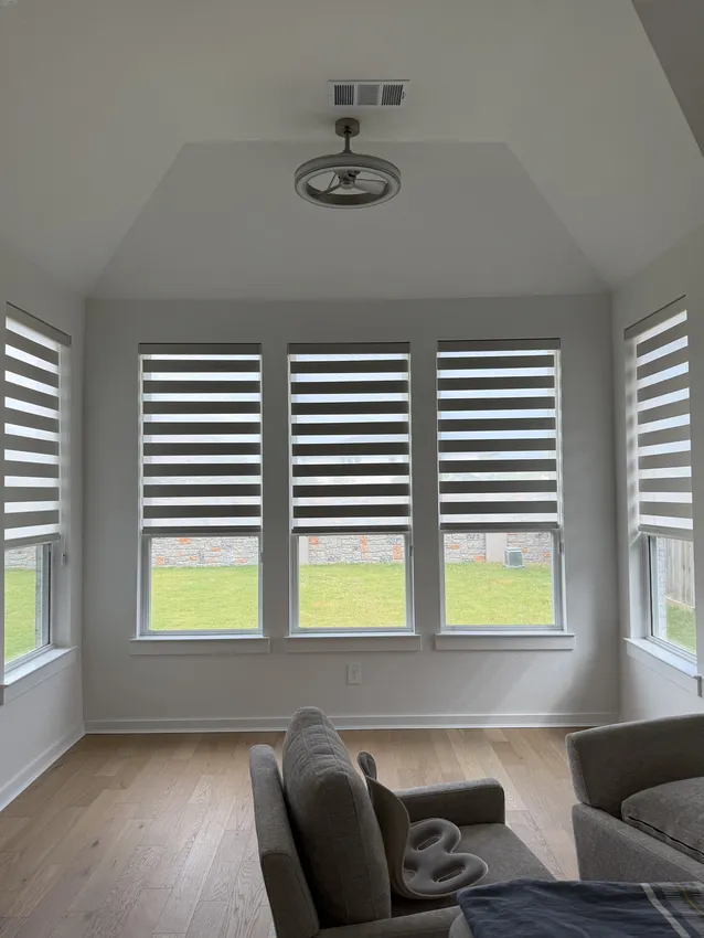 Olive Leaf Blinds window treatment installation 24