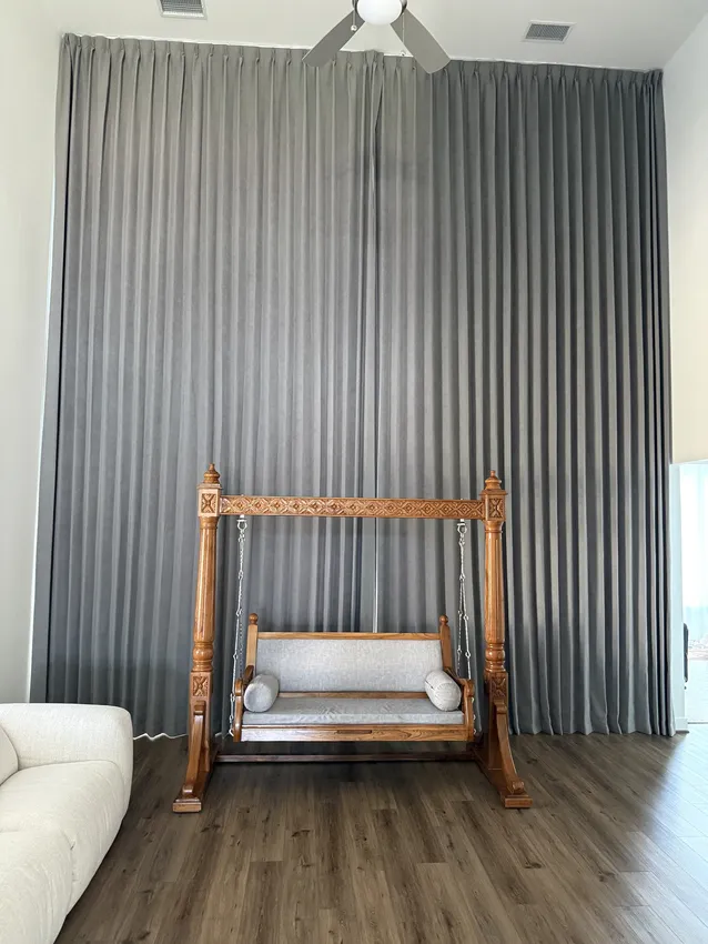 Olive Leaf Blinds window treatment installation 5