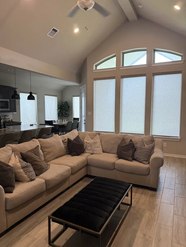 Olive Leaf Blinds window treatment installation 37