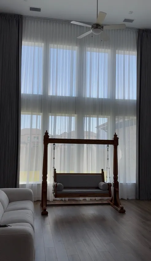 Olive Leaf Blinds window treatment installation 6